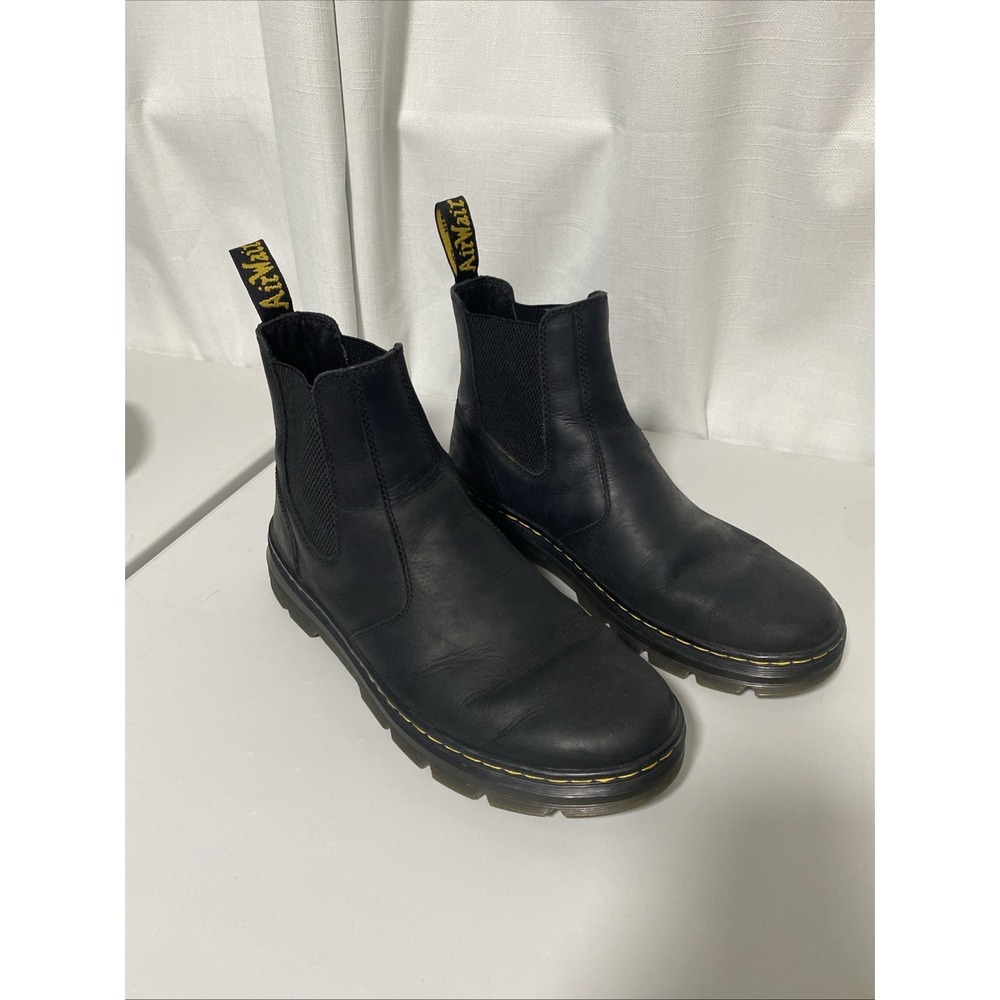 Dr. Martens Embury Chelsea Boots Black Leather Pull-On Men’s 11 Women’s 12